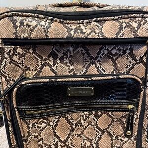 Snakeskin Print Travel Bag with Black Details